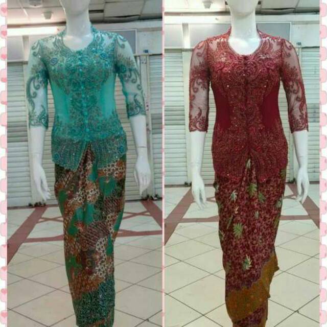 Setelan kebaya tile payet(atasan kebaya + longtorso + rok lilit)