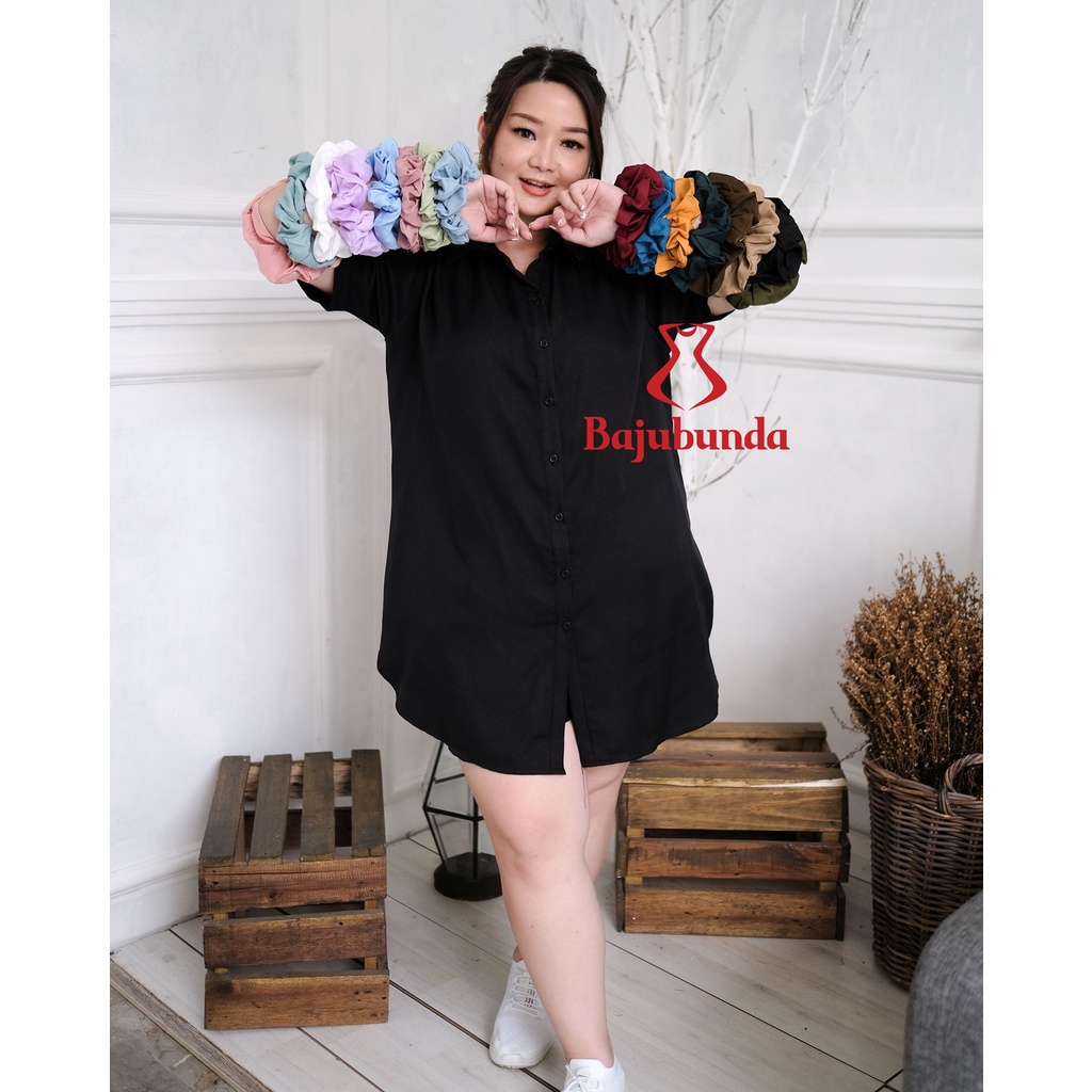 BAJUBUNDA - Scrunchie Jumbo Polos / Scrunchie Big Size / ikat Rambut Wanita / Pita Rambut