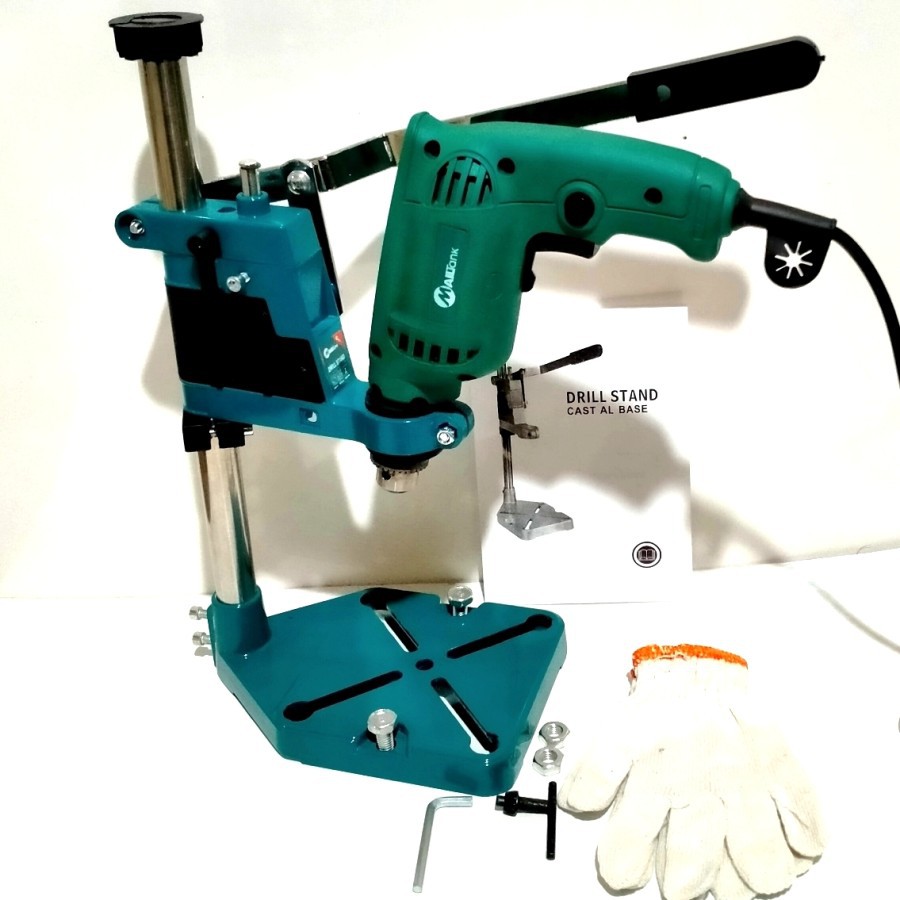 MAILTANK PAKET MESIN BOR LISTRIK 10MM DAN DUDUKAN BOR STAND DRILL 10MM