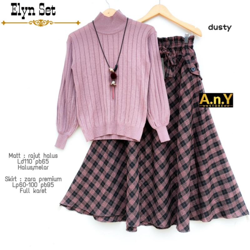 Elvyn Set Baju Setelan rok Wanita/Setelan rok Casual