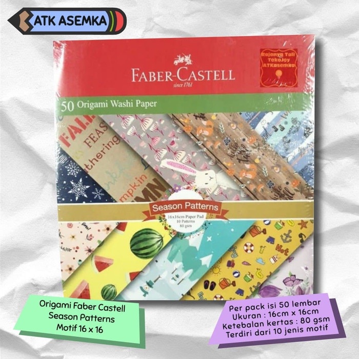 

Senikertas- Origami Faber Castell Kertas Origami Motif 16 X 16 (Pak Isi 50 Lembar) -Kertas-Seni.