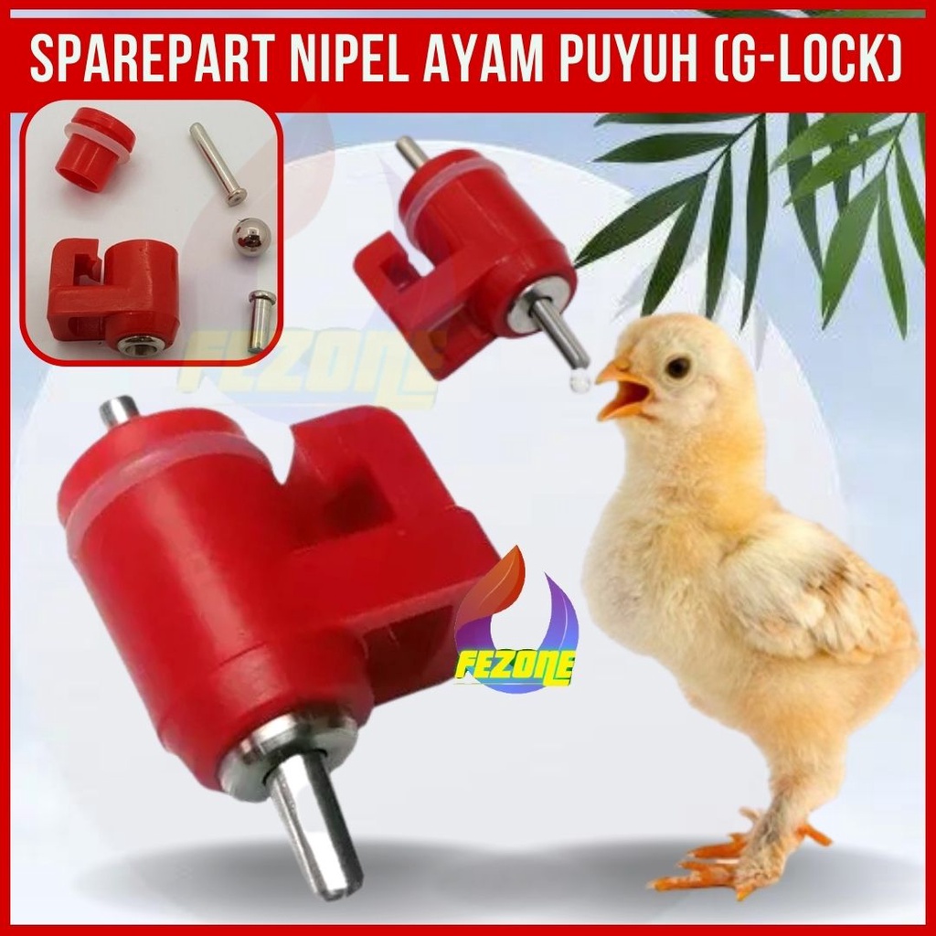 Nipel Nippel Nipple Niple Broiler Otomatis Layer Puyuh Kepala Nipple Ayam 60 ml G-Lock Anti Bocor FEZONE