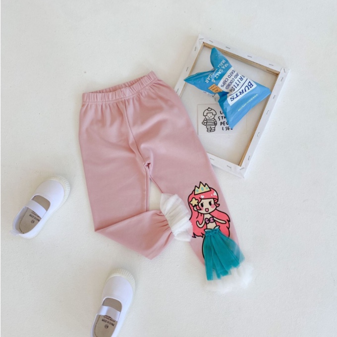 Legging Anak Import motif 3D Princess Frozen/Mermaid/Snow White/Sofia