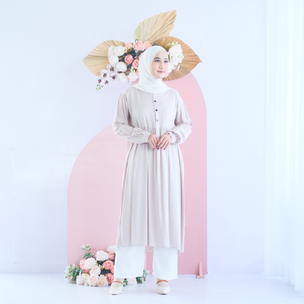 (DBY) GAMIS MIDI NASSELA OVERSIZE DAILY BUSUI DRESS WANITA RAYON