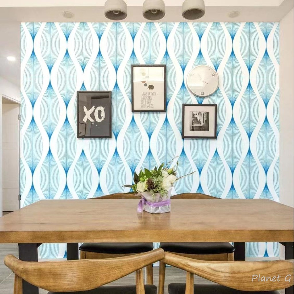 Wallpaper Dinding Motif Garis Wave Klasik Warna wallpaper sticker