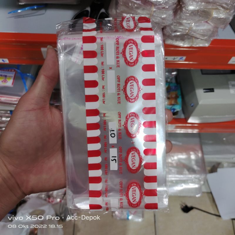 OPP ROTI / UANG 7x15 cm - KANTONG PLASTIK OPP LEM KEMASAN ROTI DONAT KUE