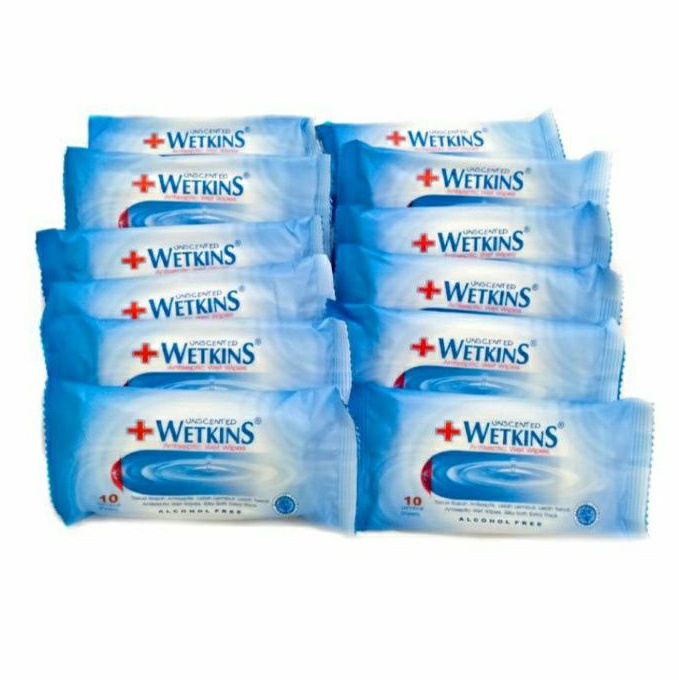 Tissue Basah Wetkins Antiseptic Travel Pack 10 Sheets