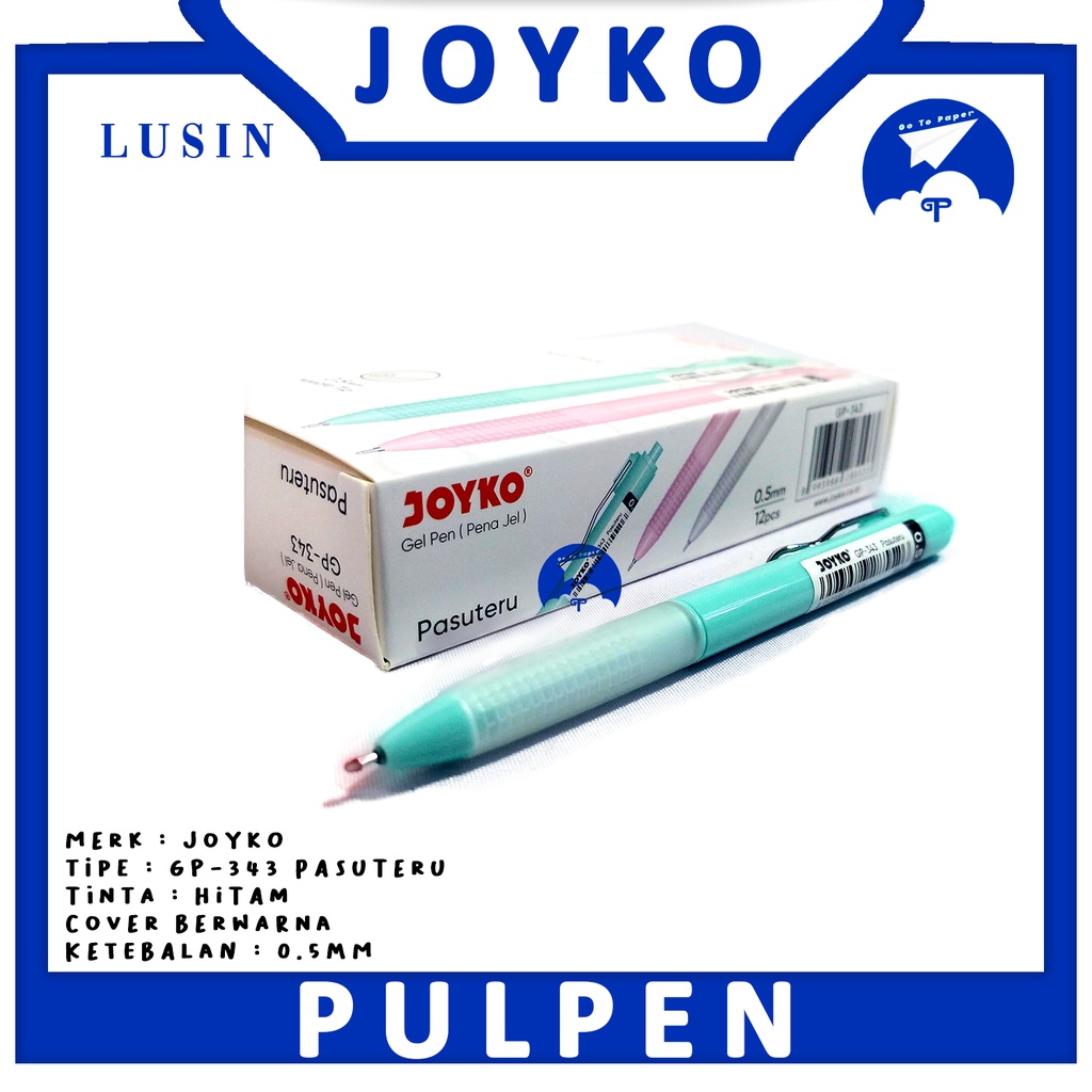 

JOYKO - Pulpen Gel Pen GP 343 Pasuteru Tinta Hitam - Lusin