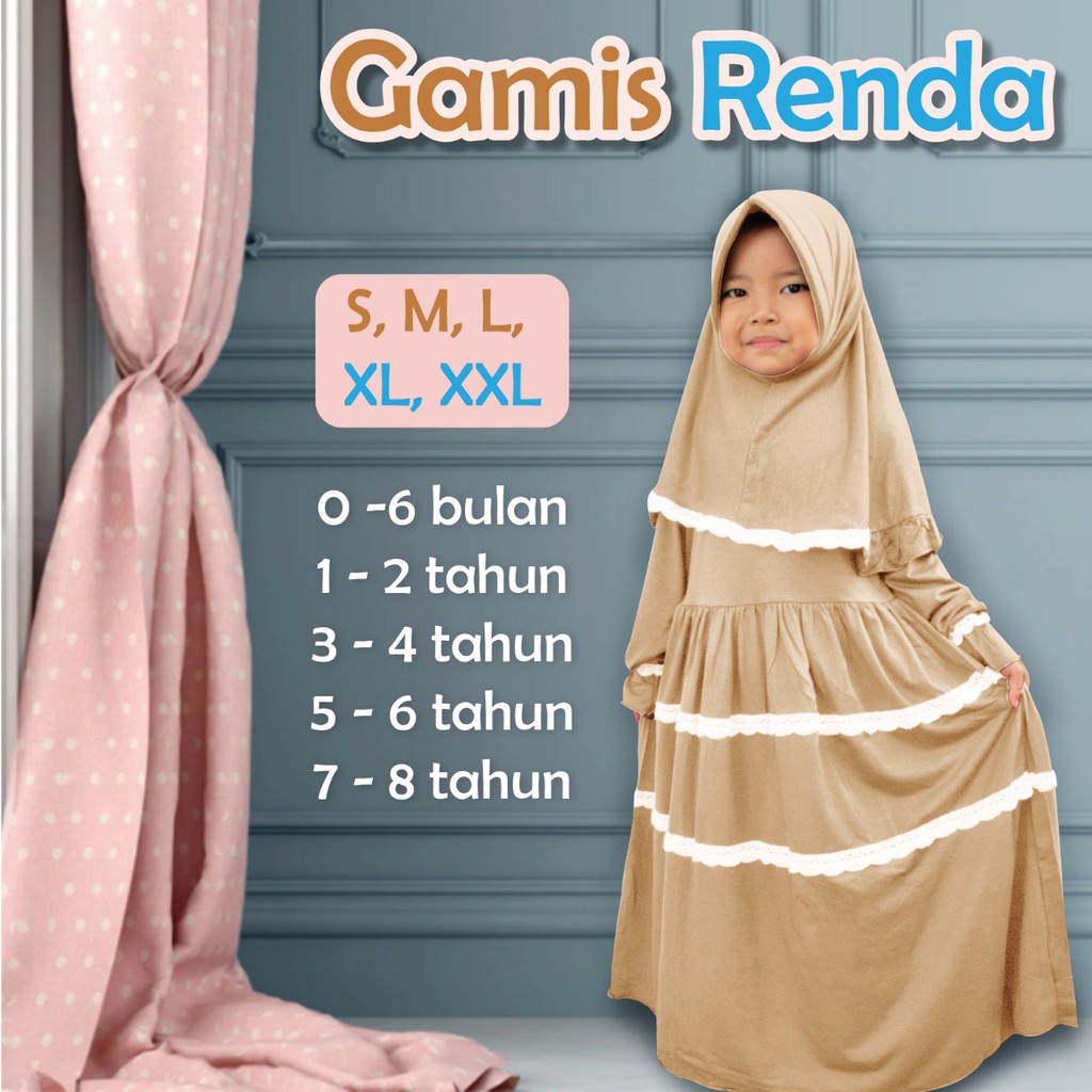 GAMIS RENDA ANAK POLOS Gamis Busana Muslim Anak Perempuan Bayi Premium Bahan ADEM Gamis Bayi POMPOM