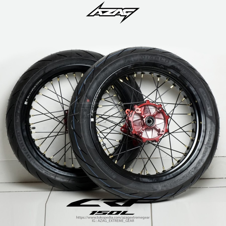BAN SET SUPERMOTO TK BRIGHT BAN PIRELLI DIABLO HONDA CRF 150 L