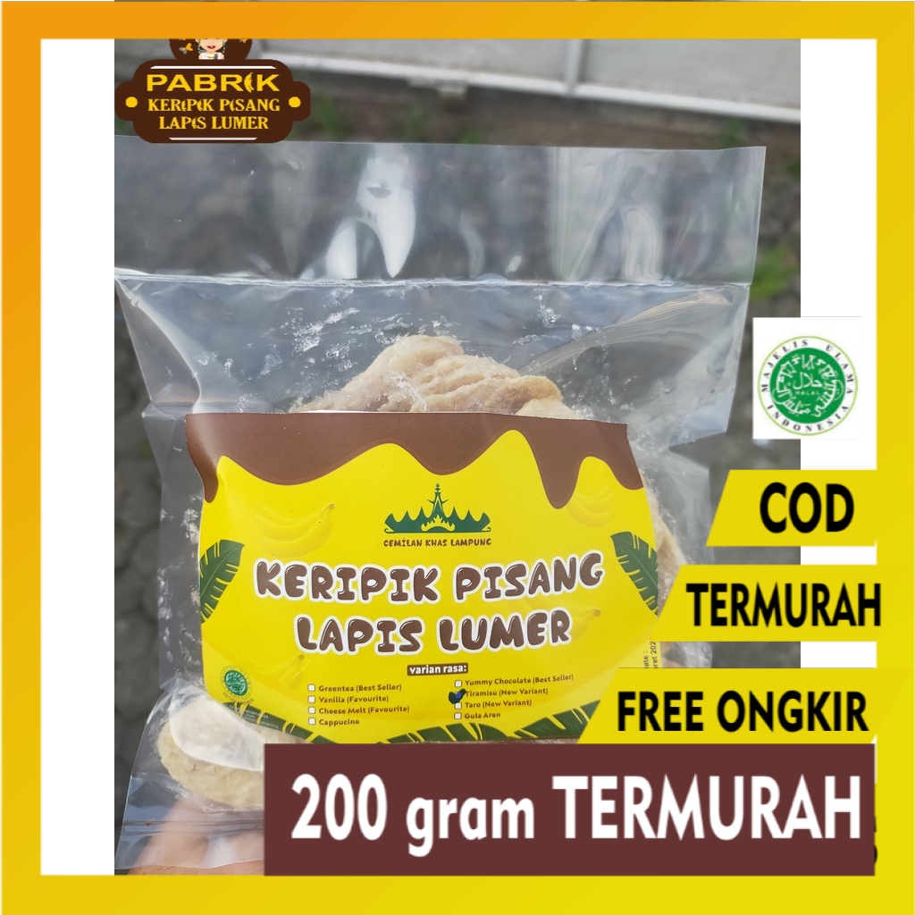 

(GROSIR COD) 200 gram KERIPIK PISANG COKLAT LUMER engkap termurah pusat terbaru