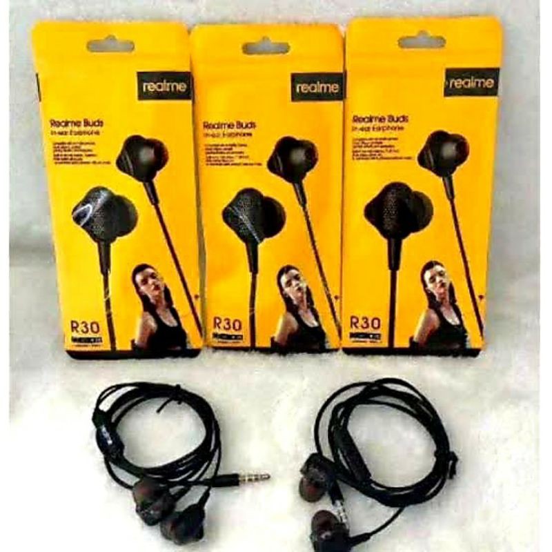 Headset Earphone Realme Stereo R30 - Handsfree Hf Realme R30 Stereo