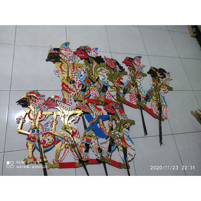 wayang Kulit kertas duplex 8 tokoh Kurawa ukuran standar pentas pedalangan