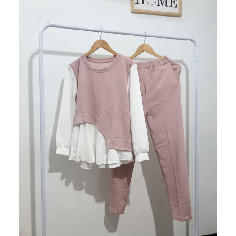 Anggifamily Oneset / Setcel Knit mix Sakila Premium by Clarke Clothing