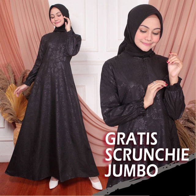 Gamis Lebaran Terbaru Polos Citra Embos XL Baju Gamis Wanita Modern Gamis Kondangan Gamis Pesta