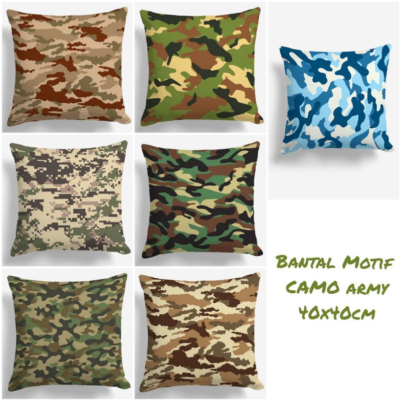 BANTAL SOFA PRINT MOTIF CAMO ARMY TENTARA 40X40 CM