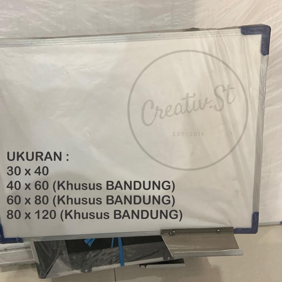 

↳ Papan Tulis / White Board & Black Board 2 in 1 40 x 60 cm Whiteboard ヺ