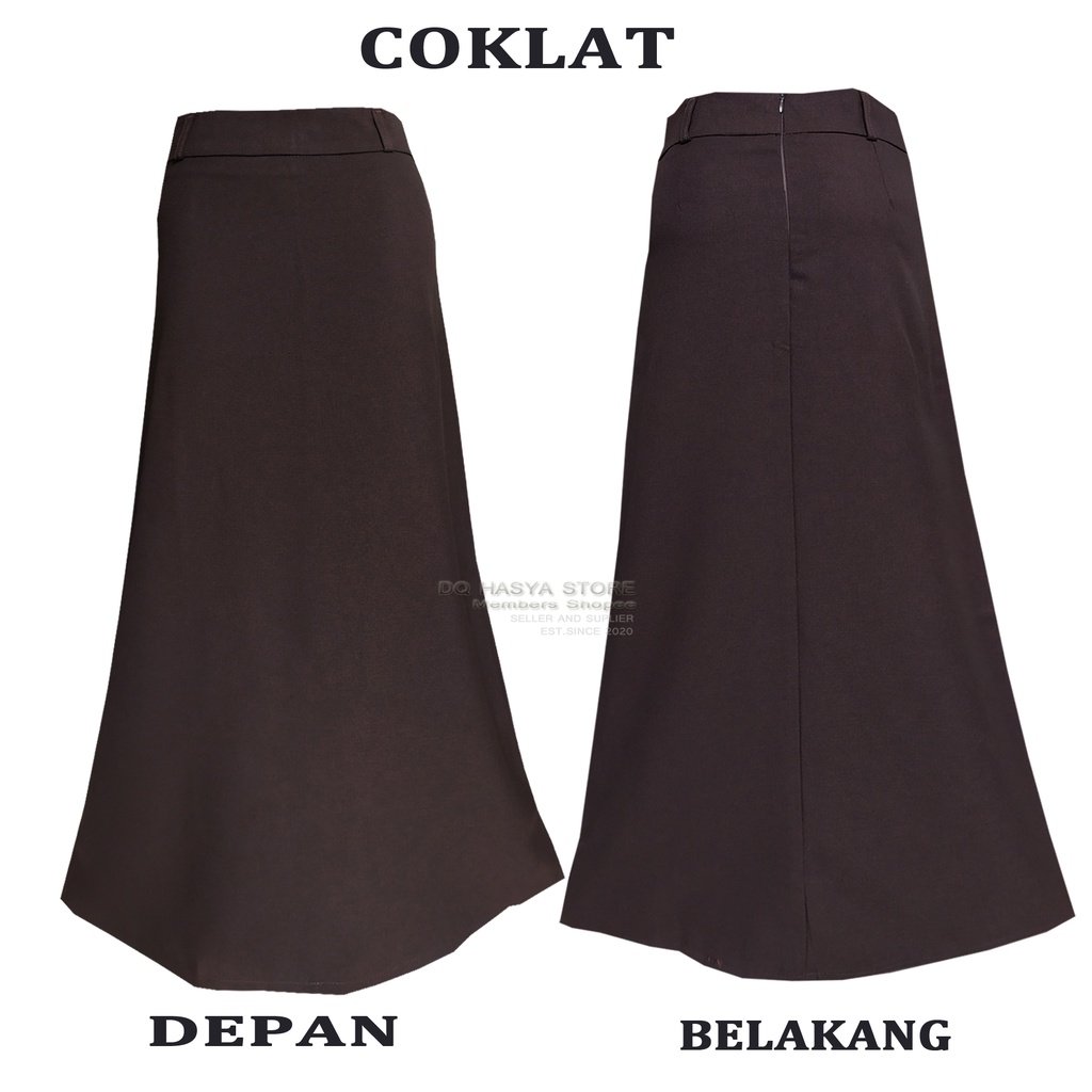 Rok Kerja Panjang Hitam A Bahan Formal Kantor  Rok panjang Bentuk A Rok A Line Panjang Polos Formal Kerja Kantor  Rok A Line Skirt Pelatihan Ospek Perawat Maba Mahasiswa Rok Model A Rok A Jumbo Rok Bahan Hitam Kerja Model A-COKLAT