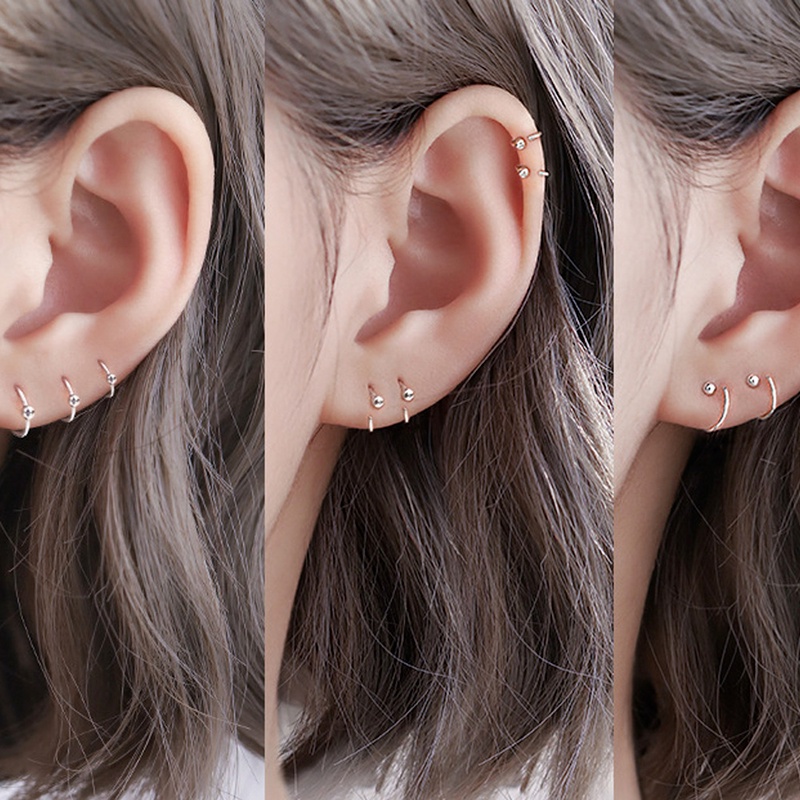 1 Pasang Anting Klip Anti Alergi Ukuran 6mm 8mm 10mm Untuk Wanita