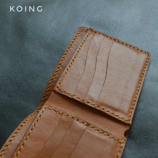 dompet pria bifold kulit asli custom grafir laser nama delion by koing