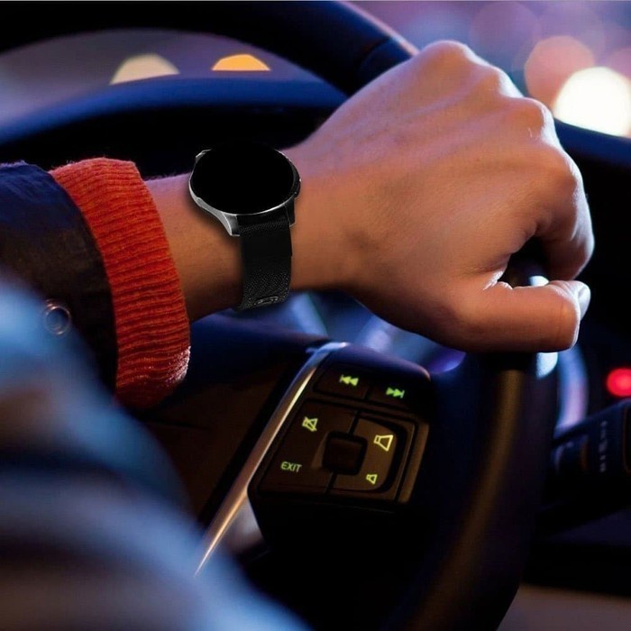 Strap Samsung Galaxy Watch 4 / Classic - Tali Jam 20mm Woven Nylon Black Buckle