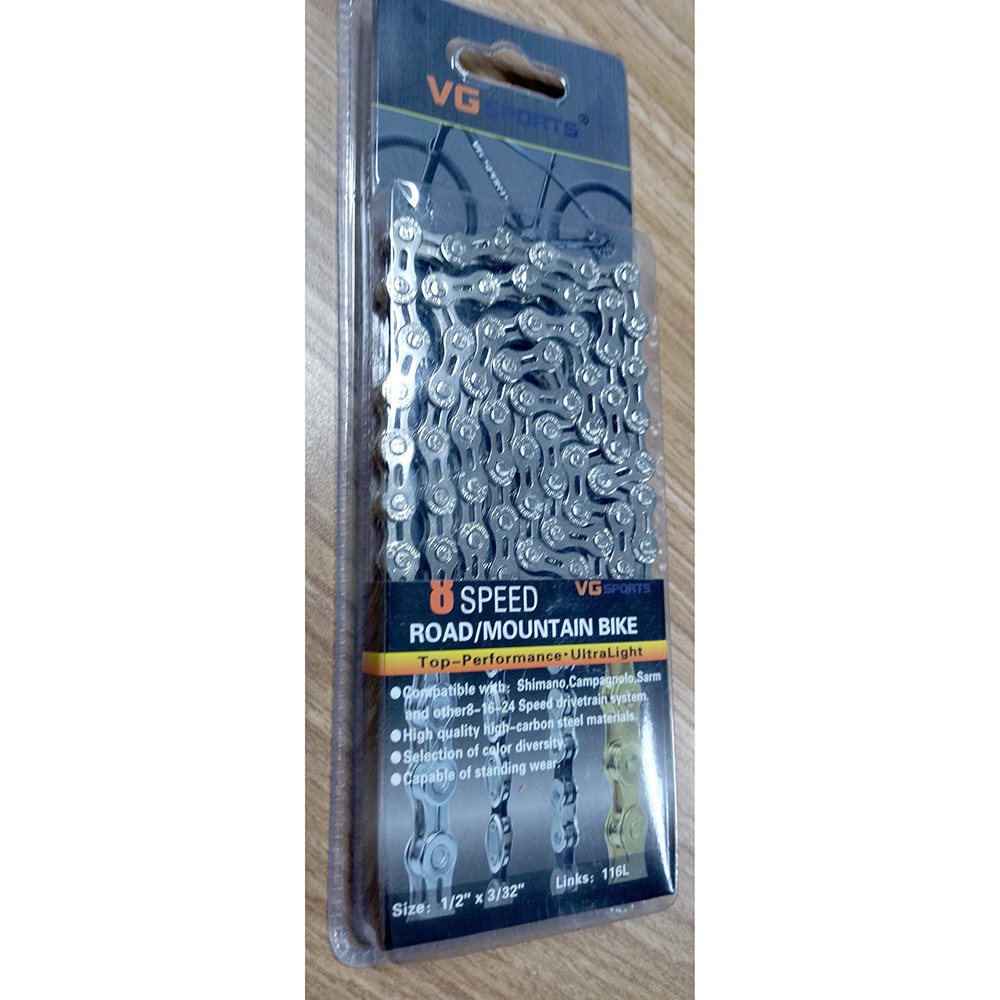 Rantai Sepeda Bicycle Chain Half Hollow 8 Speed for Mountain Road Bike - VG Sports