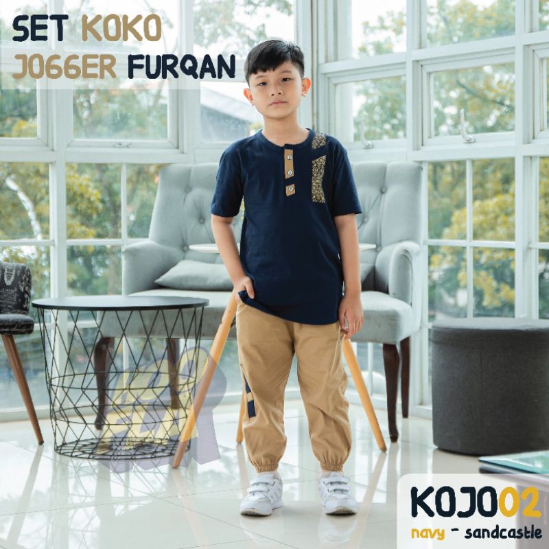 Baju Setelan Anak Laki Laki Umur 3 - 12 Tahun Koko Jogger Hooflakids Setelan Kaos Anak Laki Cowok