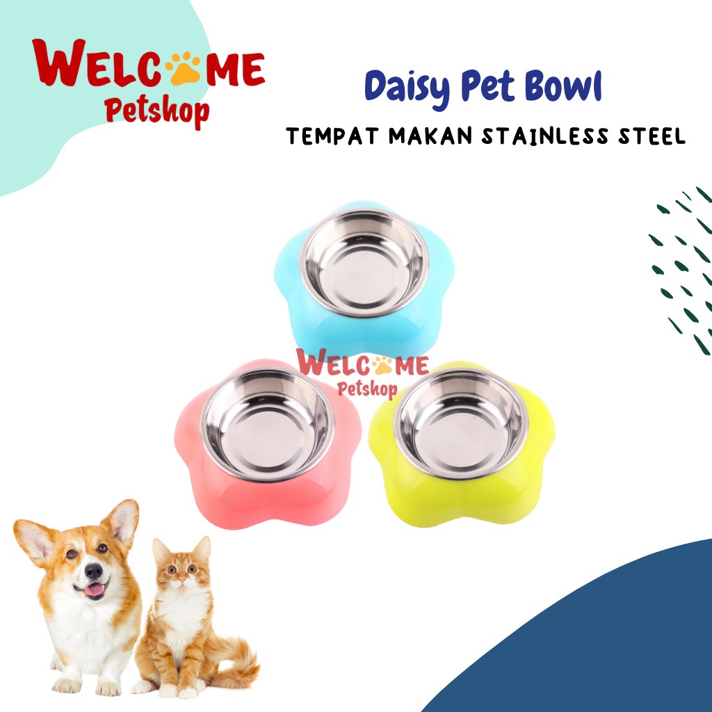 Daisy Pet Bowl KECIL Tempat Makan Minum Stainless Steel Anjing Kucing