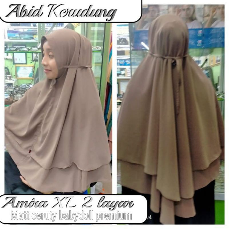 HIJAB KERUDUNG JILBAB BERGO MARYAM AMIRA XL 2 LAYAR CERUTY BABYDOLL PREMIUM TERPOPULER TERBARU