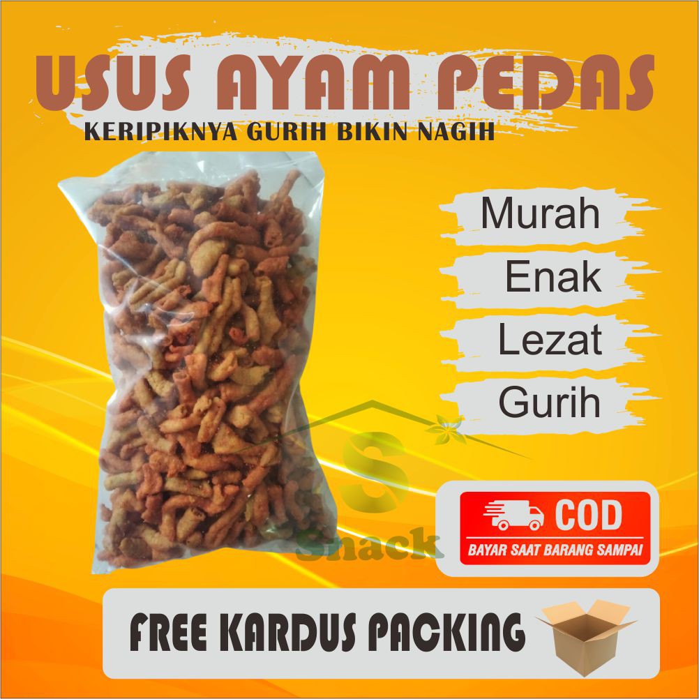 

KERIPIK USUS AYAM PEDAS 500 GRAM