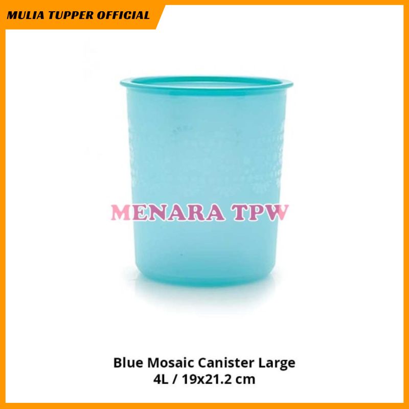 Tupperware Blue Mosaic Canister Large
