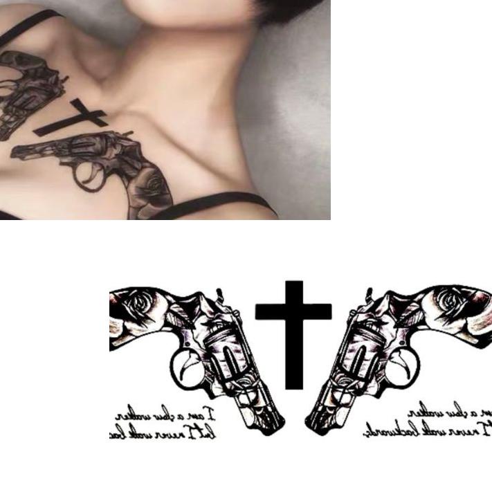 FELM Tato Temporer/Stiker Tato Minimalis - SALPIS - Tato salib Tato Pistol Tato dada Tato 1 set ,,