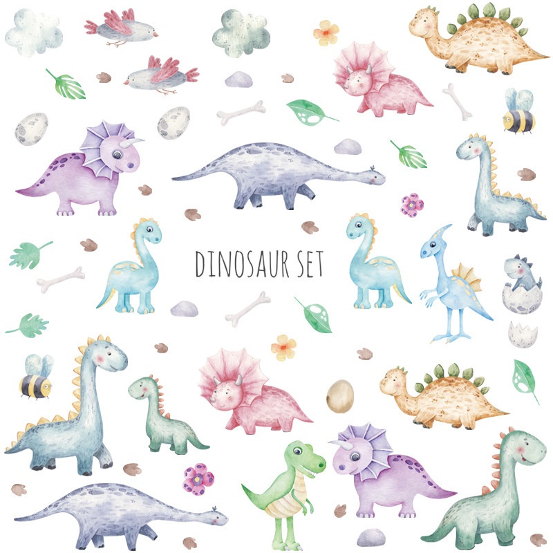 Stiker Dinding Desain Dinosaurus Untuk Kamar Tidur Anak