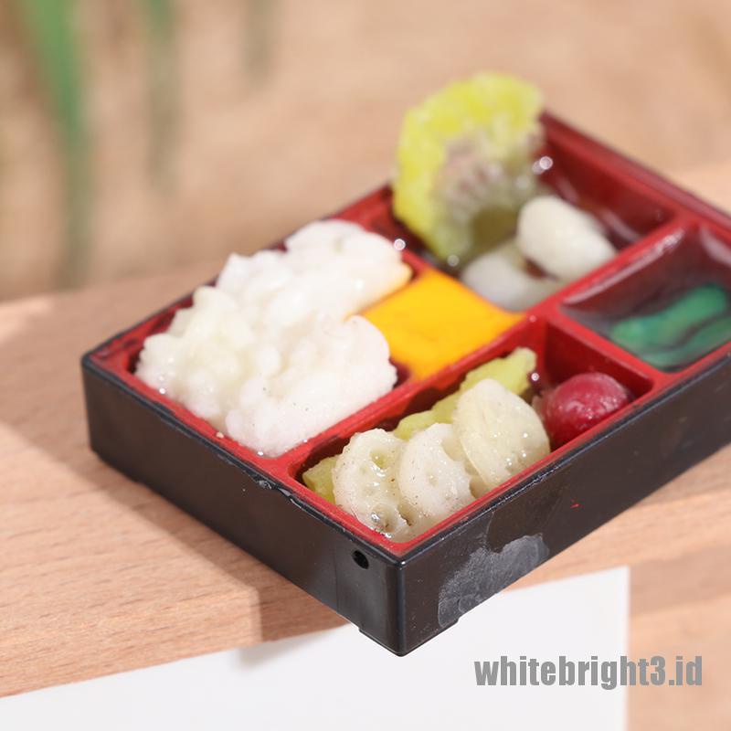 (white3) Miniatur Kotak Makan fast food Gaya Jepang Untuk Aksesoris Rumah Boneka 1: 12