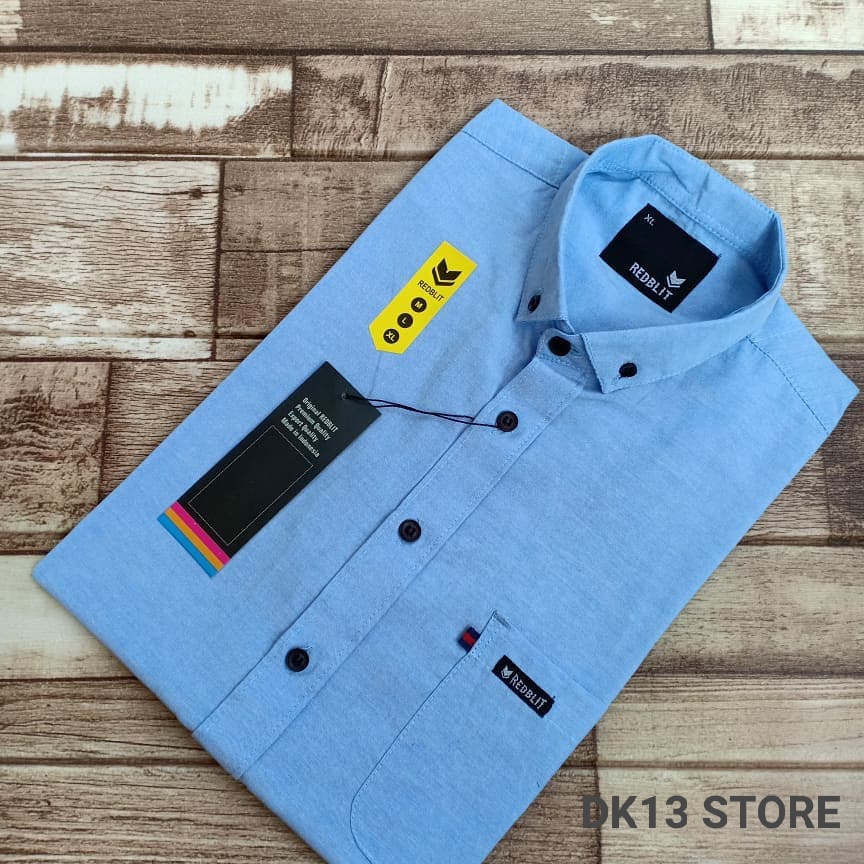 KEMEJA POLOS PRIA PENDEK SLIMFIT SIZE JUMBO XXL-XXXL