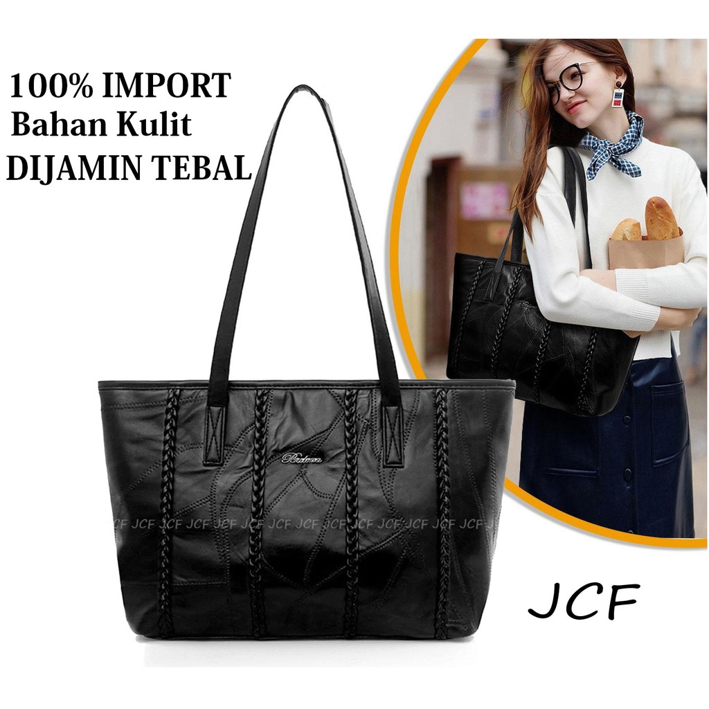 Tas Tote Bag Import Wanita Batam Tas Kulit Totebag Kerja Elegan Ukuran Besar Resleting Terbaru 2020