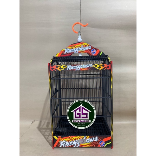 SANGKAR KANDANG KOTAK EBOD JAYA DECAL RONGGOLAWE NO 1(mahkota bisa dilepas)