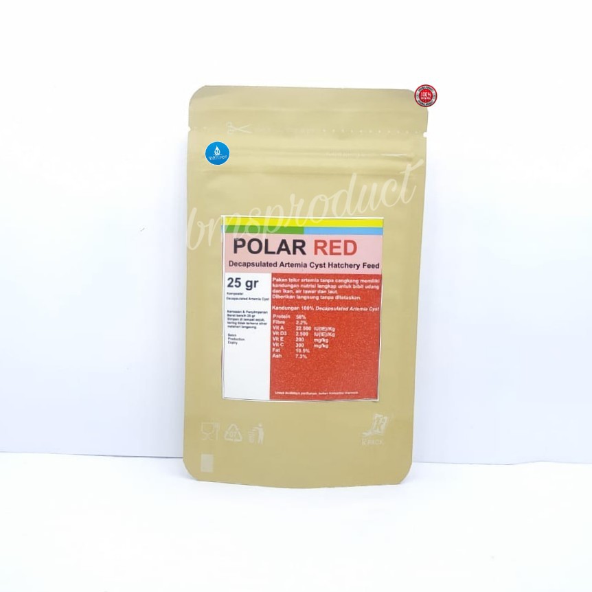 Artemia instan/shell free merk Vitellus repack 25gram