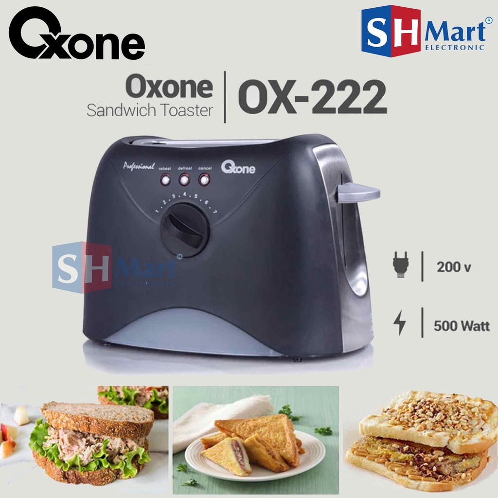 OXONE BREAD TOASTER OX-222 OX222 PEMANGGANG ROTI - HITAM (MEDAN)