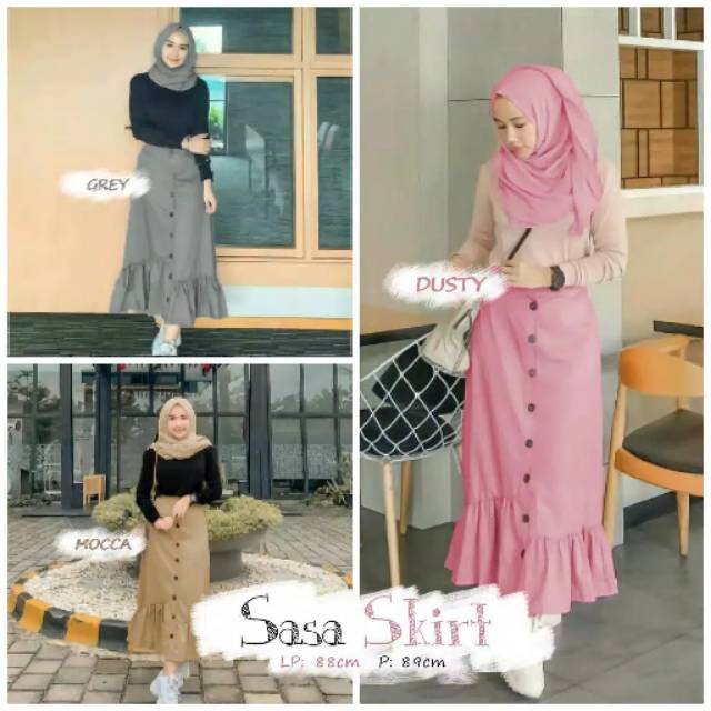 SASA SKIRT - ROK MURAH / SKIRT MURAH / ROK MUSLIM / ROK PANJANG