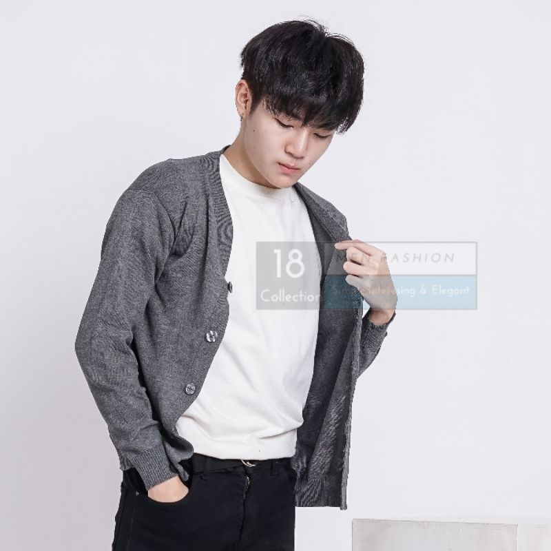 [Bisa COD] Sweater Rajut Kancing Korea Signature Cardigan Banyak Warna