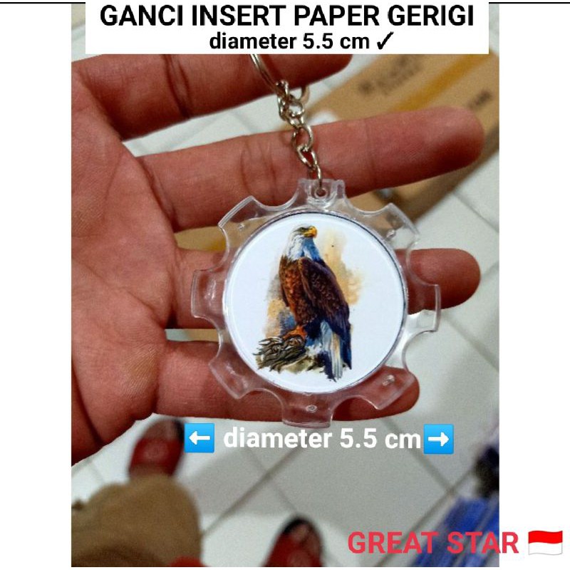 Gantungan Kunci Insert Paper Gerigi/ganci insert paper