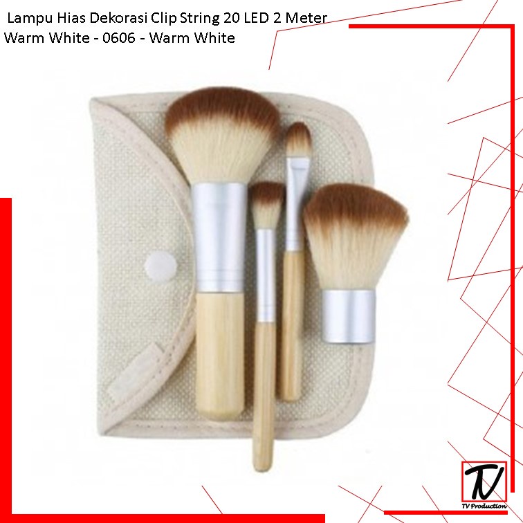 Kuas Make Up Brush Kayu 4 Set - MAG5166 - Brown/White