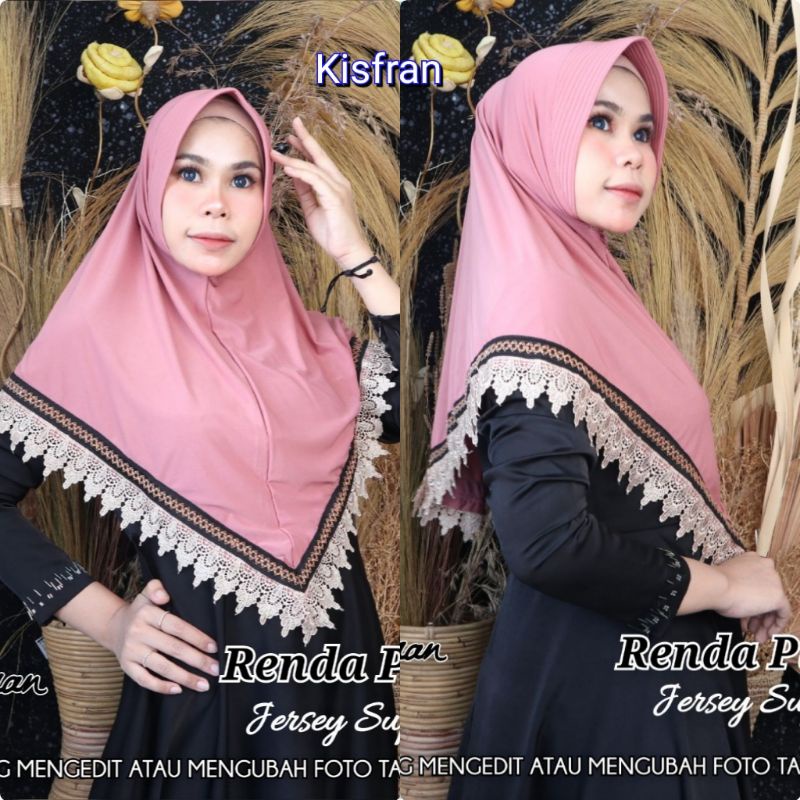 Jilbab hijab kerudung instan ori Kisfran Renda Prada (RP)