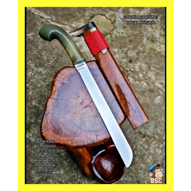 PISAU SEMBELIH CANDUNG KLASIK NATURAL TANDUK BULE