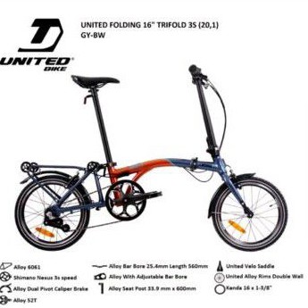 Sepeda Lipat United Trifold 3S