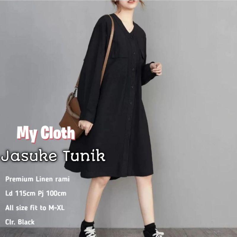 JASUKE TUNIK BAHAN PREMIUM KATUN RAMI TUNIK POLOS WANITA