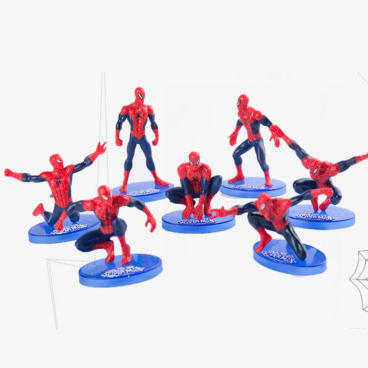 7pcs / set Mainan Action Figure Model SpiderMan Untuk Hadiah Anak