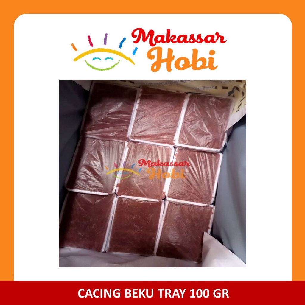 Cacing Beku Tray 100gr 100 gram 1 pc Trey Merah Darah Frozen Bloodworm