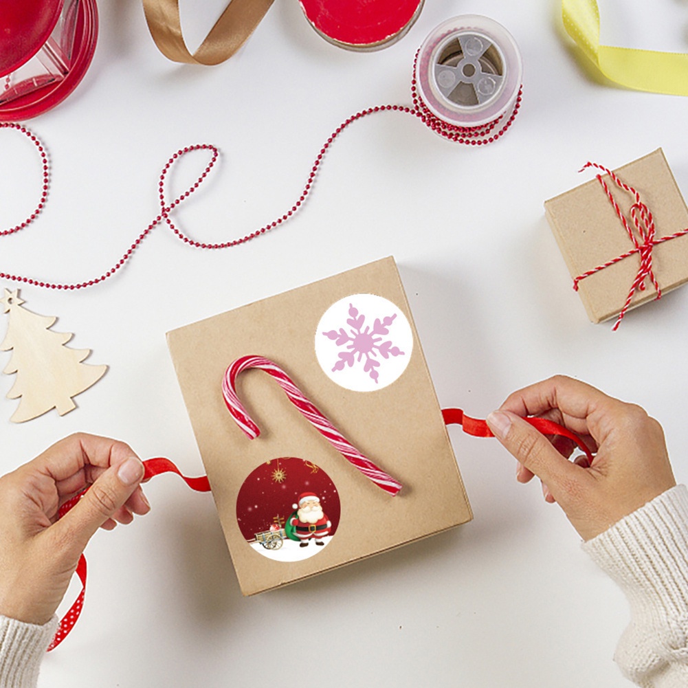 Stiker Label Desain Natal Untuk Dekorasi Pesta
